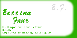 bettina faur business card